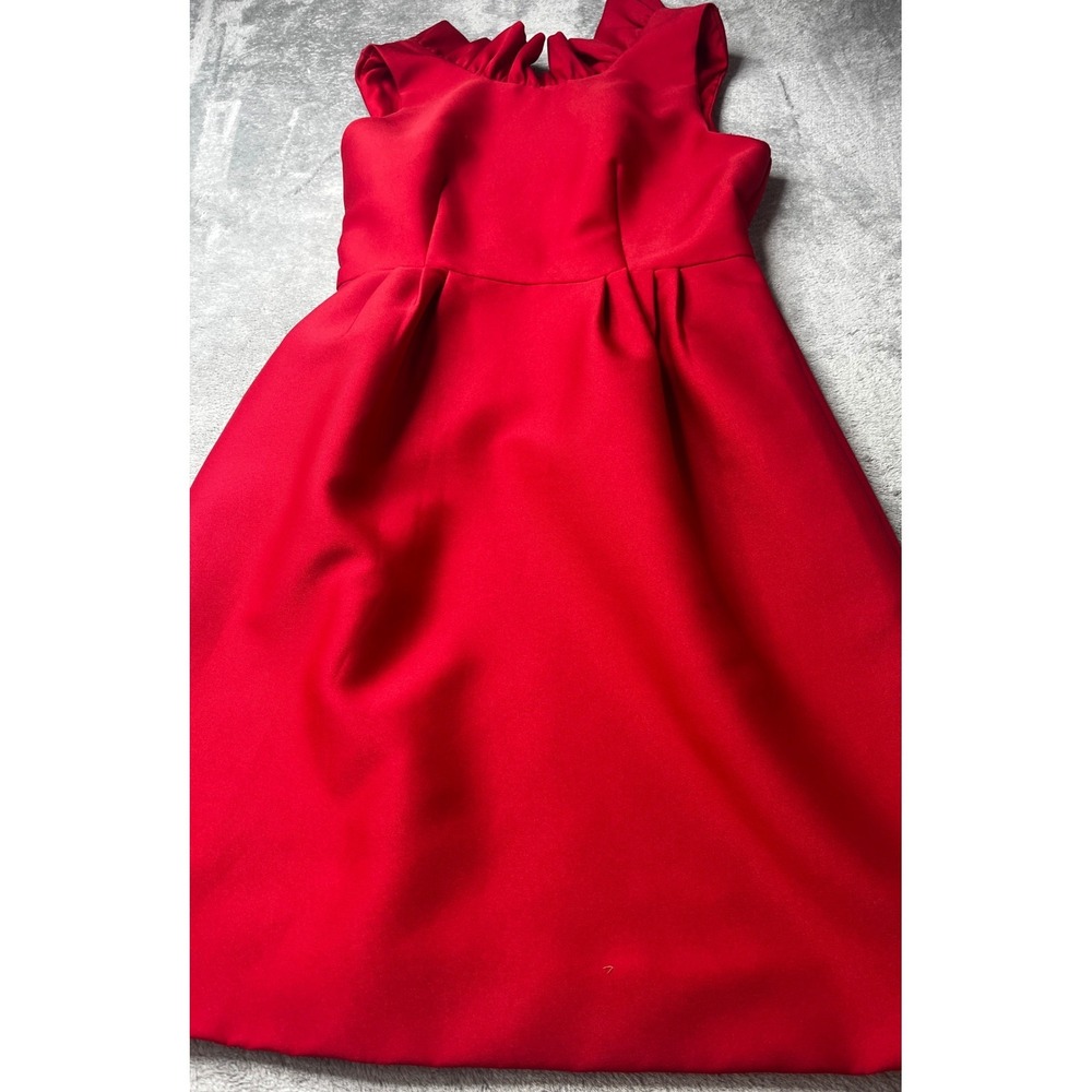Camilyn Beth Red Ruffle Neck Party Dress Sleeveless Fit & Flare Size 0 - Picture 3 of 8